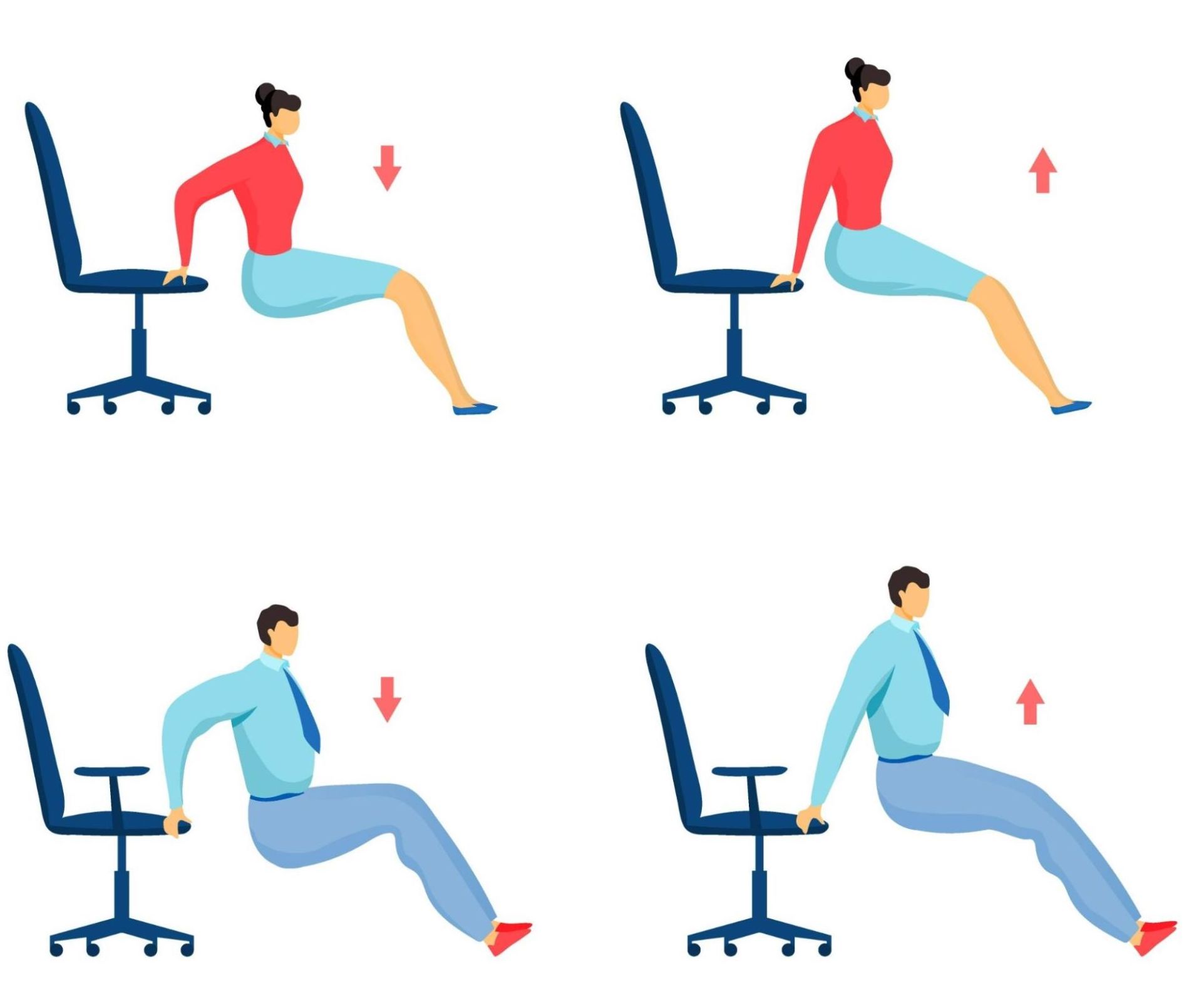 辦公室久坐運動坐姿撐體